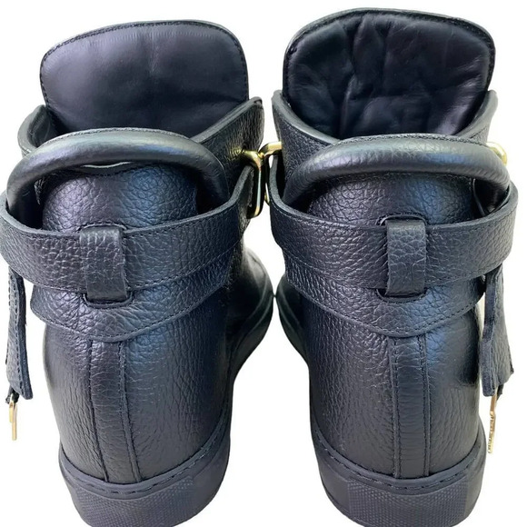 Buscemi Black Leather High-Top Sneakers - Picture 4 of 16